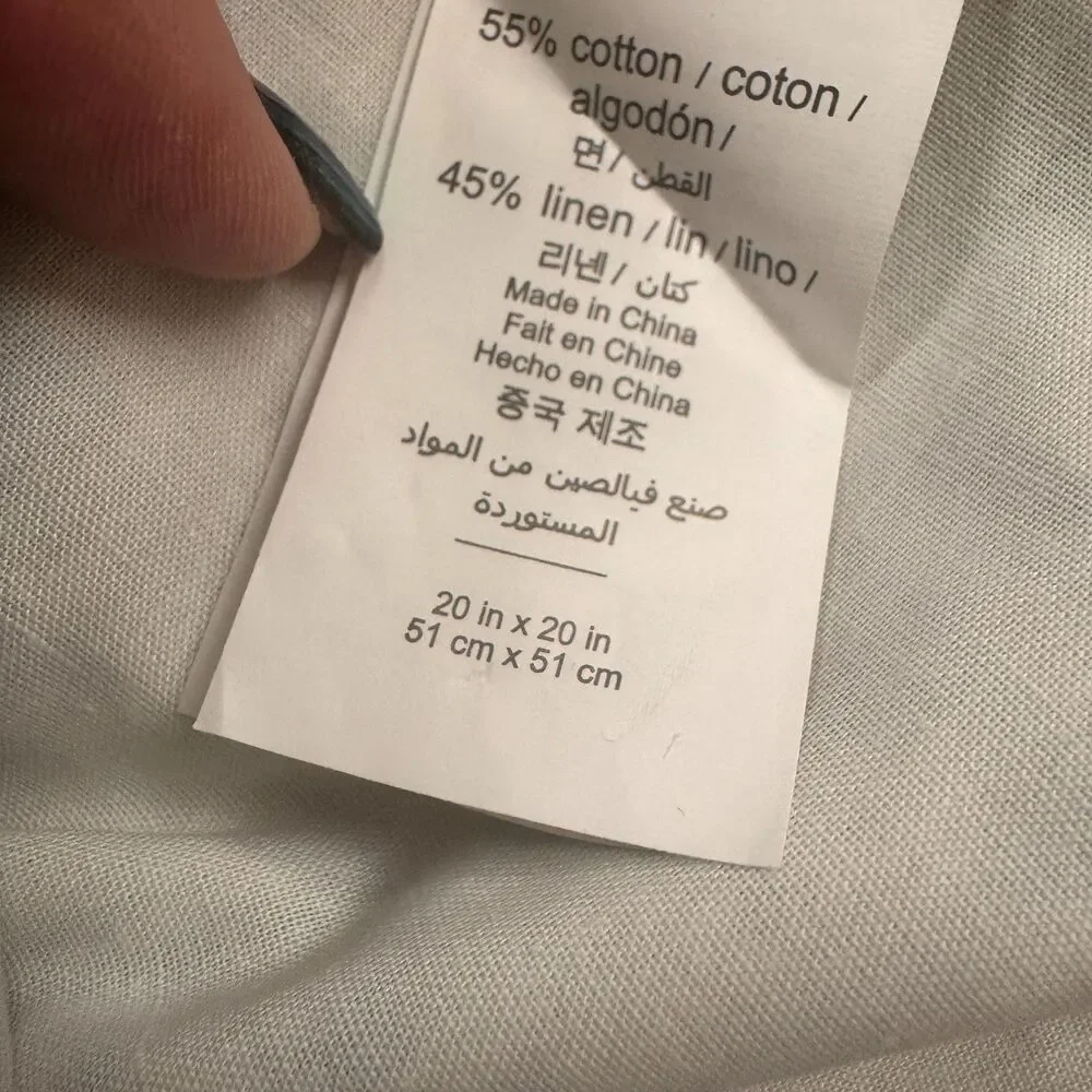 Pottery Barn Janelle Damask Printed Linen Cotton Blend 20